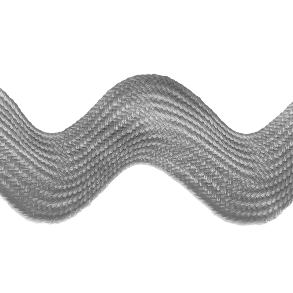 light gray 1+13/32" polyester ric rac from Heit's Wholesale bulk sewing supply company
