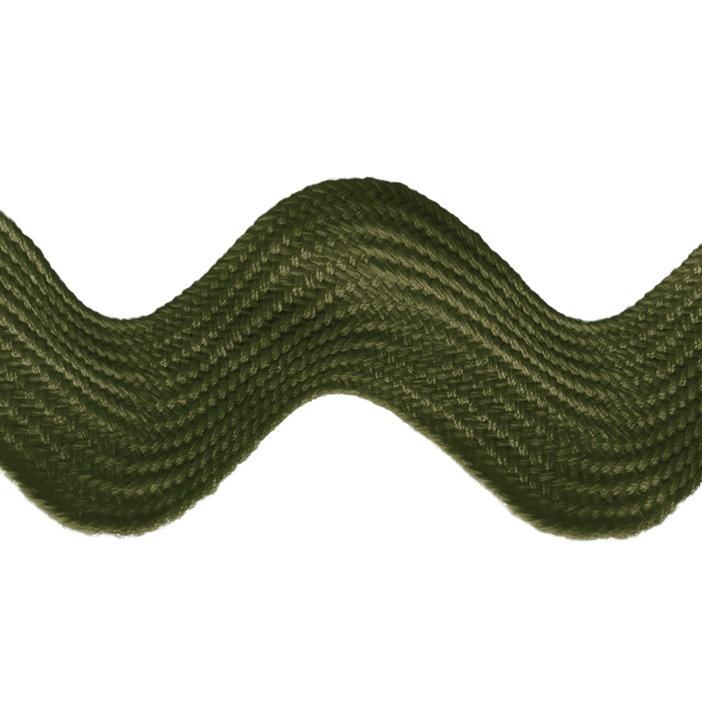 moss 1+13/32" polyester ric rac from Heit's Wholesale bulk sewing supply company