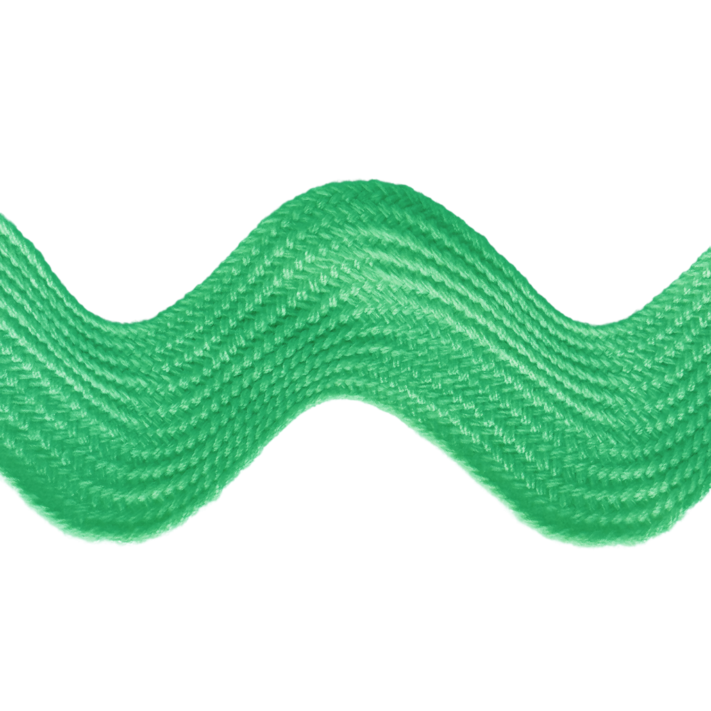 nile green 1+13/32" polyester ric rac from Heit's Wholesale bulk sewing supply company