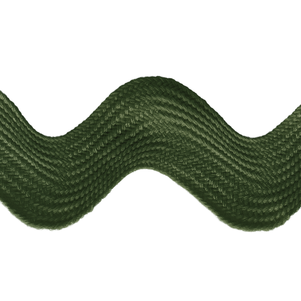 olive 1+13/32" polyester ric rac from Heit's Wholesale bulk sewing supply company