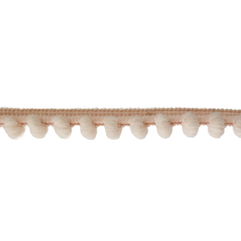 pink 3/8" baby pom pom fringe from Heit's Wholesale bulk sewing supply company