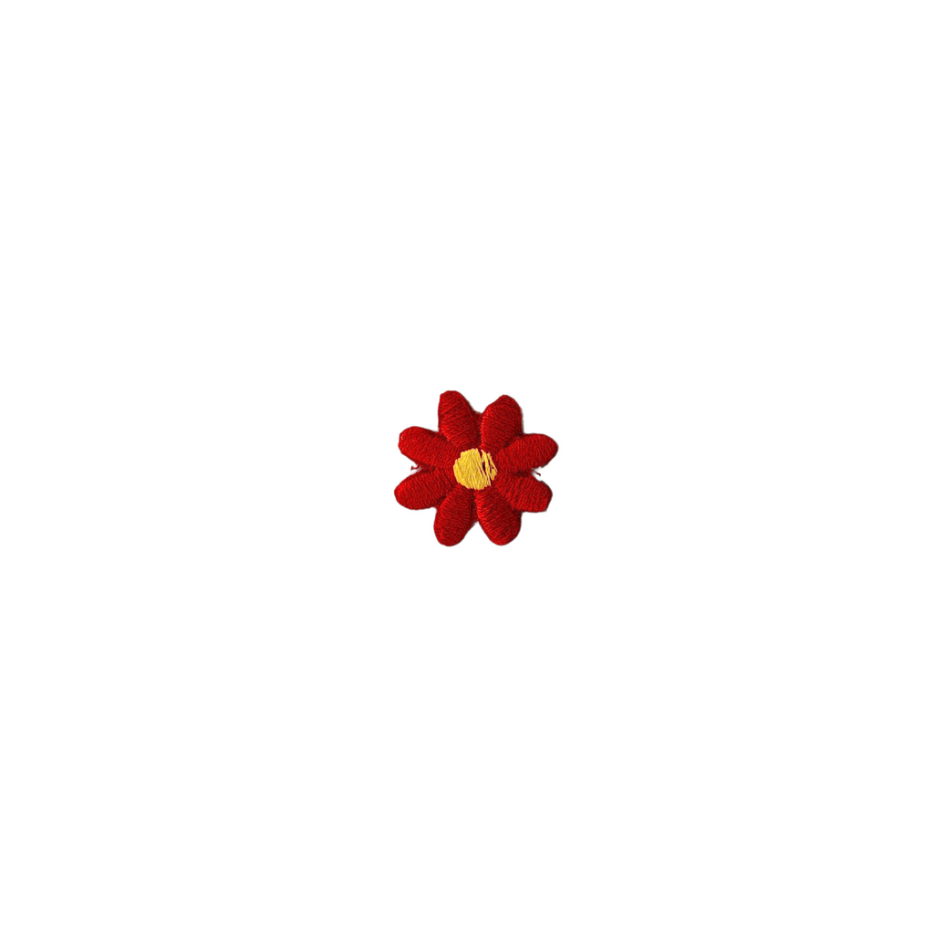 red daisy applique from Heit's Wholesale bulk sewing supply company