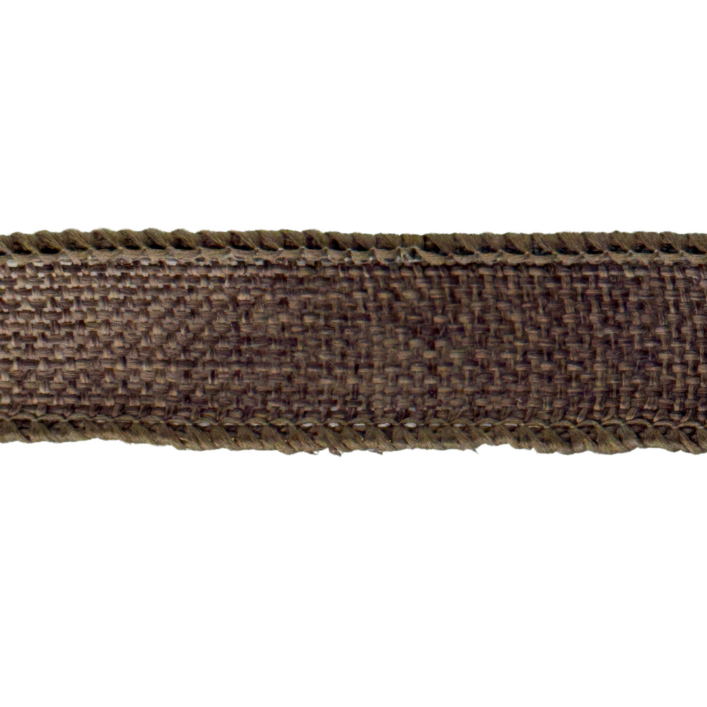 seal brown 7/8" non wired burlap ribbon from Heit's Wholesale bulk sewing supply company