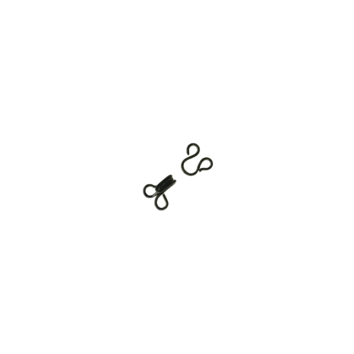 enlarged black size #0 hook and eye set for coats from Heit's Wholesale bulk sewing supply company