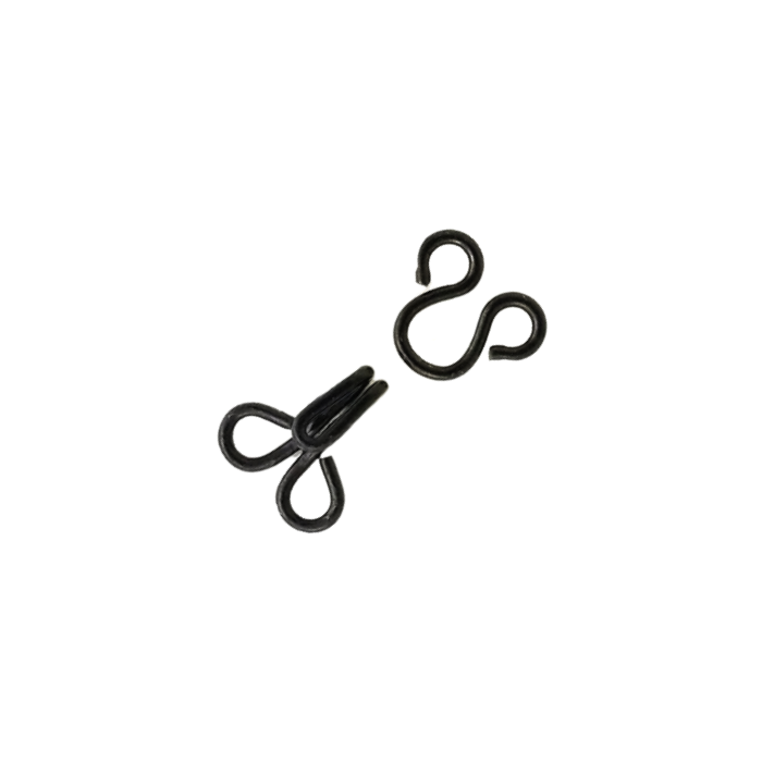 enlarged black size 6 hook and eye sets for coats from Heit's Wholesale bulk sewing supply company 