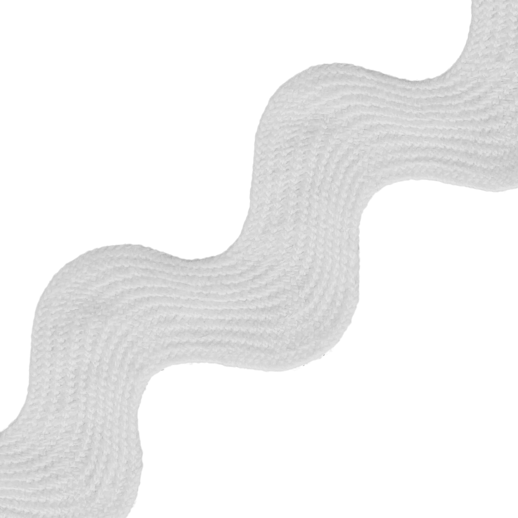 white 1" polyester ric rac from Heit's Wholesale bulk sewing supply company
