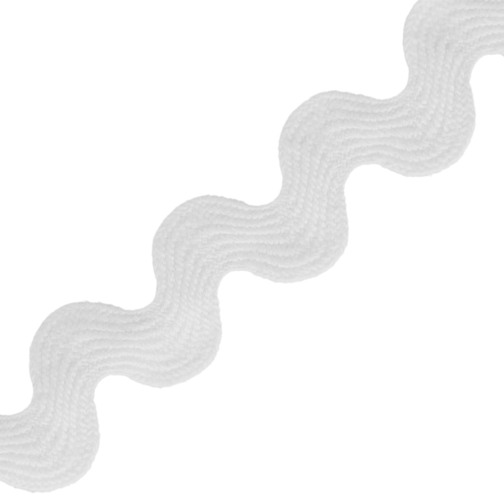 white 11/16" polyester ric rac from Heit's Wholesale bulk sewing supply company