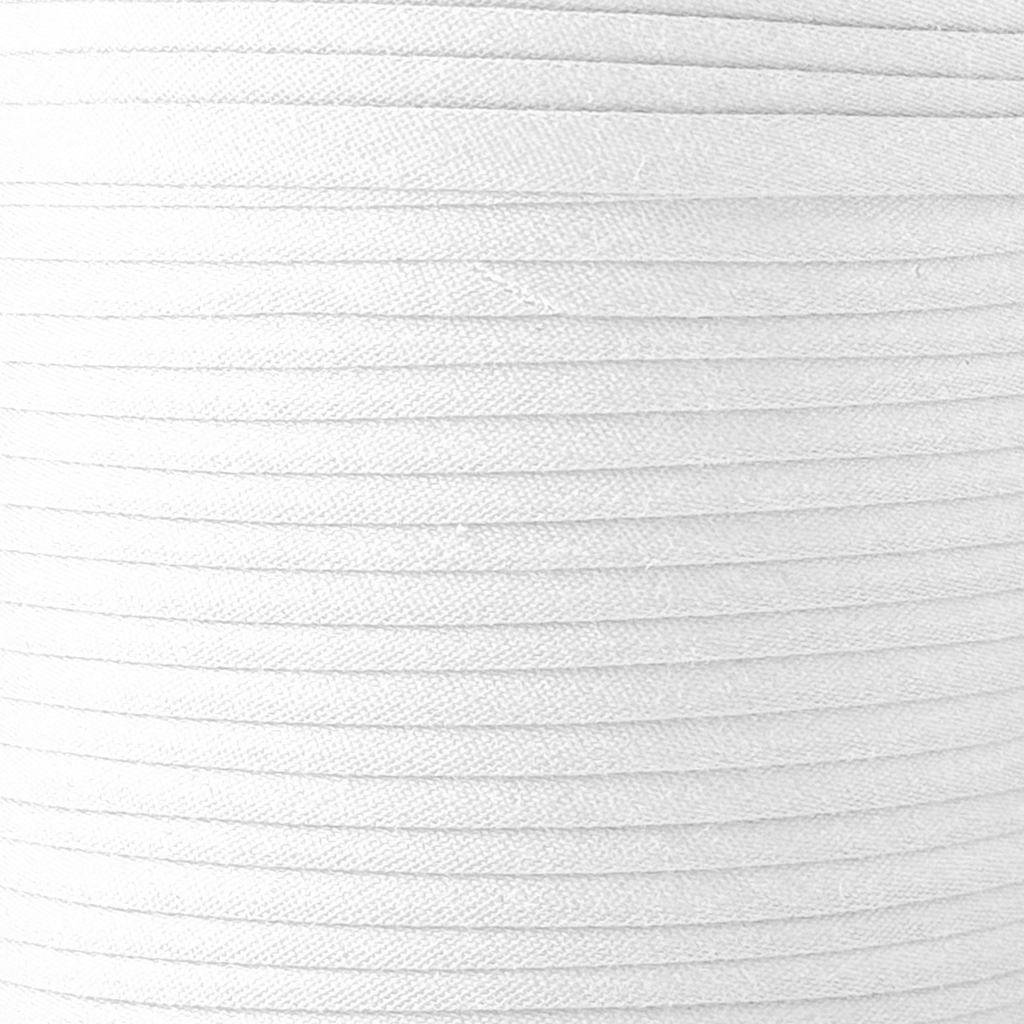 color swatch of the white 1" no gap single fold bias tape on a roll from Heit's Wholesale bulk sewing supply 