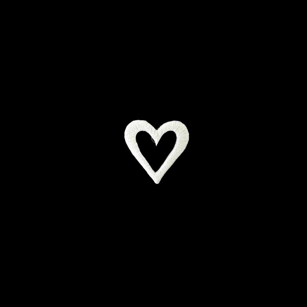 white heart applique from Heit's Wholesale bulk sewing supply company